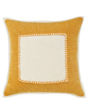 20" X 20" Golden Glow And Cream 100% Cotton Zippered Pillow