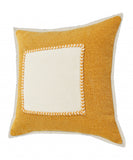 20" X 20" Golden Glow And Cream 100% Cotton Zippered Pillow