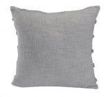 20" X 20" Gray 100% Cotton Zippered Pillow