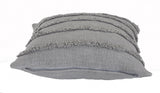 20" X 20" Gray 100% Cotton Zippered Pillow