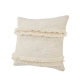 20" X 20" Cream 100% Cotton Zippered Pillow