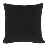 20" X 20" Black 100% Cotton Geometric Zippered Pillow