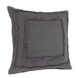 20" X 20" Dark Gray 100% Cotton Geometric Zippered Pillow