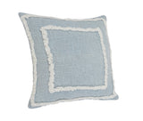 20" X 20" Sky Blue And White 100% Cotton Geometric Zippered Pillow