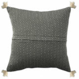 18" X 18" Black 100% Cotton Geometric Zippered Pillow