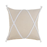 20" X 20" Birch And White 100% Cotton Coastal Zippered Pillow