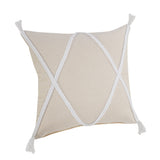 20" X 20" Birch And White 100% Cotton Coastal Zippered Pillow