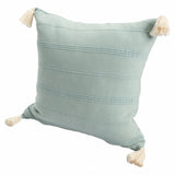 18" X 18" Aqua And Green 100% Cotton Zippered Pillow