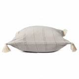 18" X 18" Beige 100% Cotton Zippered Pillow