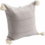 18" X 18" Beige 100% Cotton Zippered Pillow