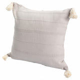 18" X 18" Beige 100% Cotton Zippered Pillow