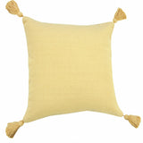 20" X 20" Light Yellow 100% Cotton Zippered Pillow