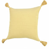 20" X 20" Light Yellow 100% Cotton Zippered Pillow