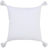 20" X 20" White 100% Cotton Zippered Pillow