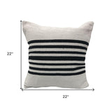 20" X 20" White 100% Cotton Zippered Pillow