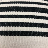 22" X 22" Black and White Striped Cotton Zippered Pillow