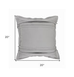 20" X 20" Light Gray Cotton Zippered Pillow