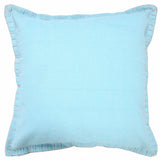 20" X 20" Light Blue 100% Cotton Zippered Pillow