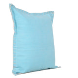 20" X 20" Light Blue 100% Cotton Zippered Pillow