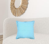 20" X 20" Bright Blue 100% Cotton Zippered Pillow