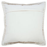 20" X 20" Beige 100% Cotton Zippered Pillow