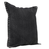 20" X 20" Jet Black 100% Cotton Zippered Pillow