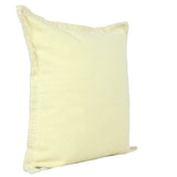 20" X 20" Light Yellow 100% Cotton Zippered Pillow