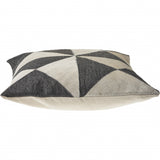 20" X 20" Charcoal And White 100% Wool Geometric Zippered Pillow