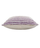 20" X 20" Purple And Cream 100% Cotton Striped Zippered Pillow