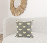 20" X 20" Black And Cream 100% Cotton Striped Zippered Pillow