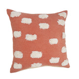 20" X 20" Orange And White 100% Cotton Zippered Pillow