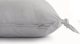 16" X 24" Light Gray 100% Cotton Zippered Pillow