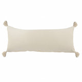 14" X 36" Orange And Off-White 100% Cotton Zippered Pillow