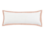 14" X 36" White And Light Pink 100% Cotton Geometric Zippered Pillow