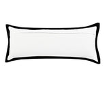 14" X 36" White And Black 100% Cotton Geometric Zippered Pillow