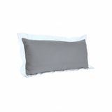 14" X 36" Gray And White 100% Cotton Geometric Zippered Pillow