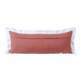 14" X 36" Deep Coral And White 100% Cotton Geometric Zippered Pillow