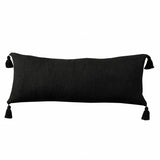 14" X 36" Jet Black 100% Cotton Zippered Pillow