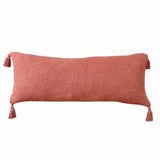 14" X 36" Deep Coral 100% Cotton Zippered Pillow