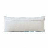 14" X 36" Light Blue And Off-White 100% Cotton Geometric Zippered Pillow