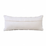 14" X 36" Heathered Gray And Off-White 100% Cotton Geometric Zippered Pillow