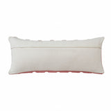 14" X 36" Pink And Off-White 100% Cotton Geometric Zippered Pillow