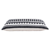 14" X 36" Black And White 100% Cotton Geometric Zippered Pillow