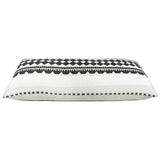 14" X 36" Black And White 100% Cotton Geometric Zippered Pillow