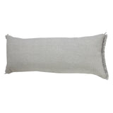 14" X 36" Light Gray 100% Cotton Zippered Pillow