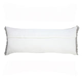 14" X 36" Light Gray 100% Cotton Zippered Pillow