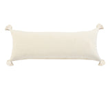 14" X 36" Brown And Off-White 100% Cotton Striped Zippered Pillow