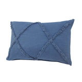 16" X 24" Cobalt Blue 100% Cotton Zippered Pillow