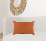 16" X 24" Orange And Amber 100% Cotton Diamond Zippered Pillow