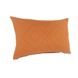 16" X 24" Orange And Amber 100% Cotton Diamond Zippered Pillow